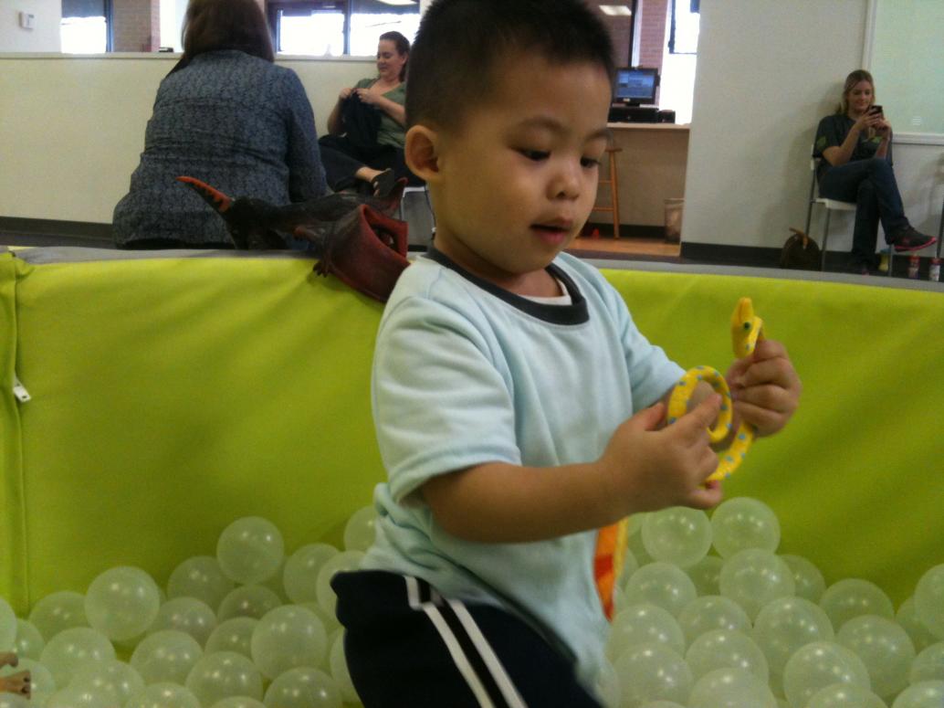 Ba ơi con tìm được con rắn nè.