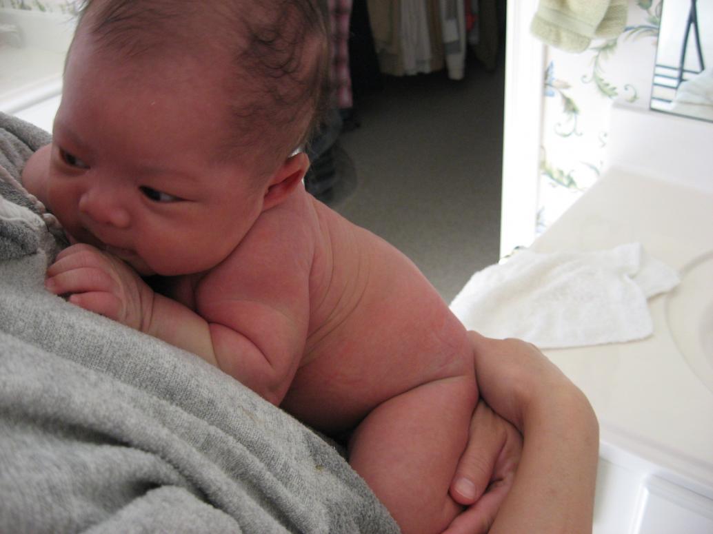 Hồi đó con đỏ hỏn trong tay Mẹ đi tắm...