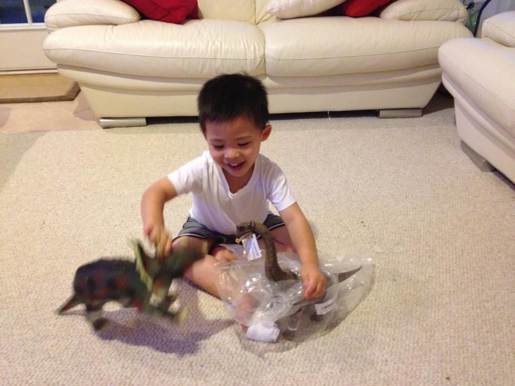 Anh Hai ưa chơi khủng long lắm.