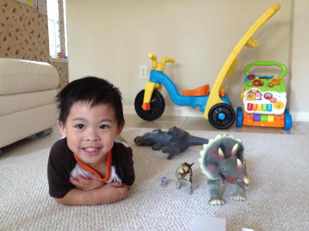 ...nhưng mà thích nhất vẫn là mấy em khủng long ở nhà.